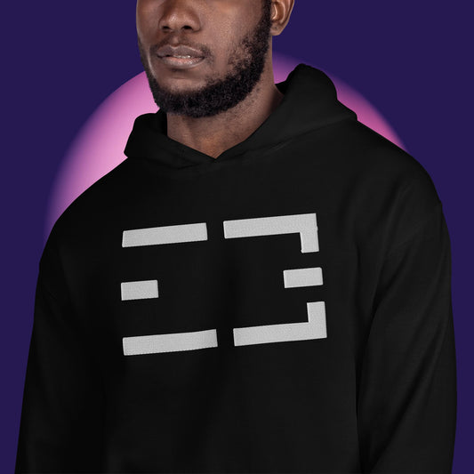 Embroidered Hoodie | White on Dark