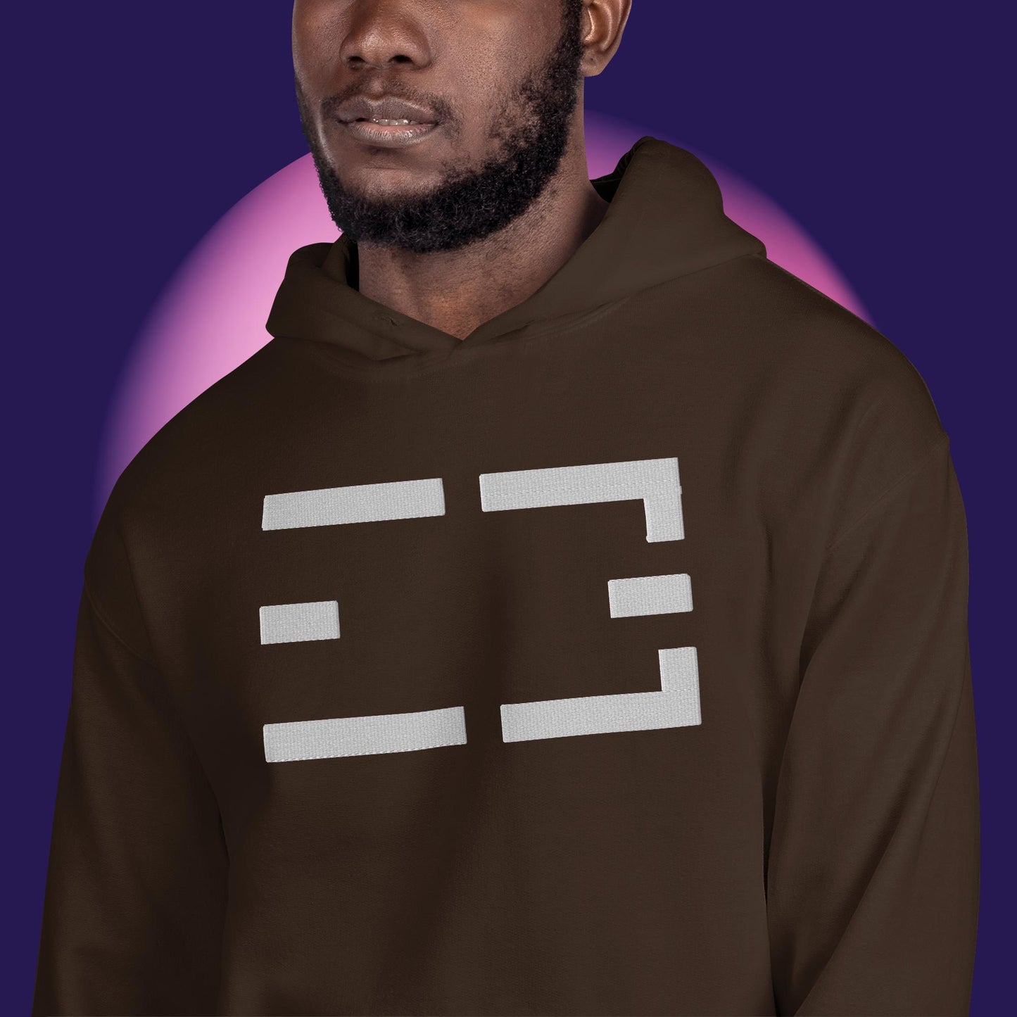 Embroidered Hoodie | White on Dark