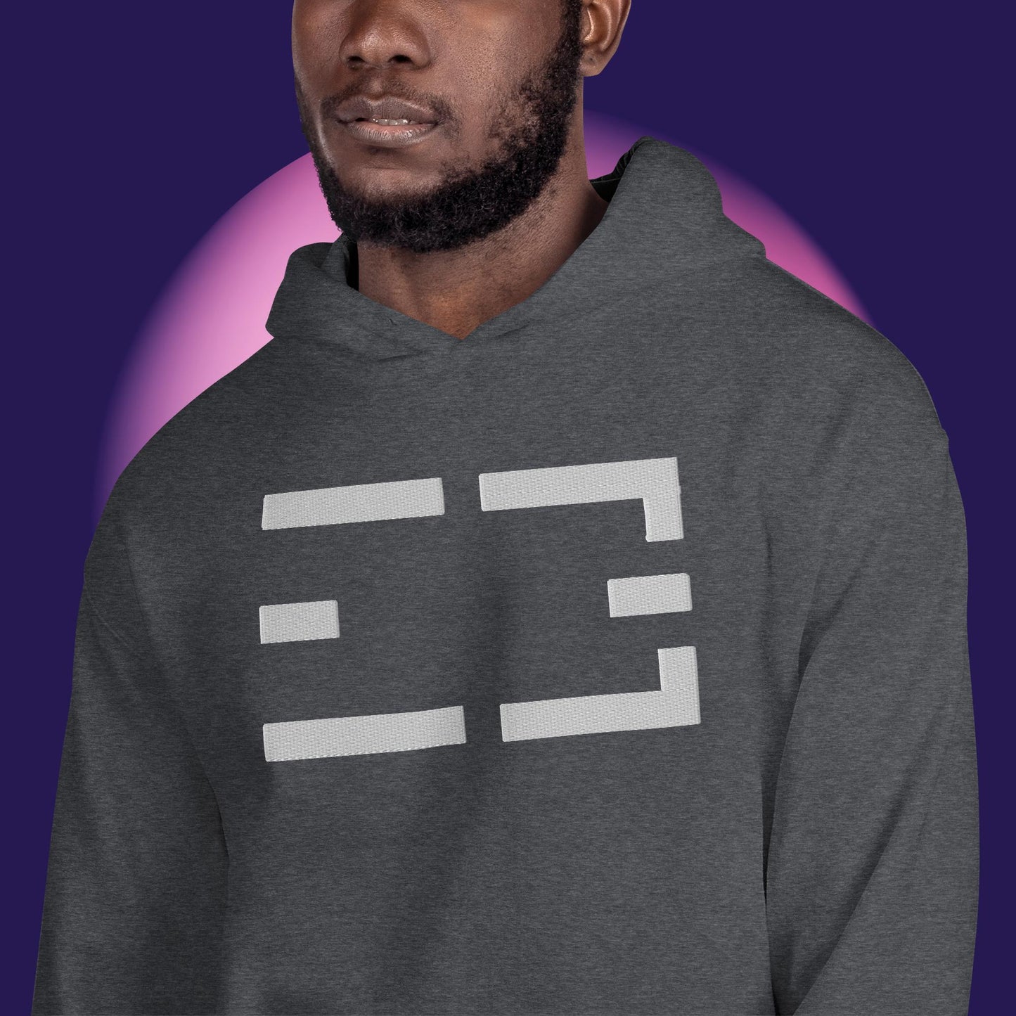 Embroidered Hoodie | White on Dark