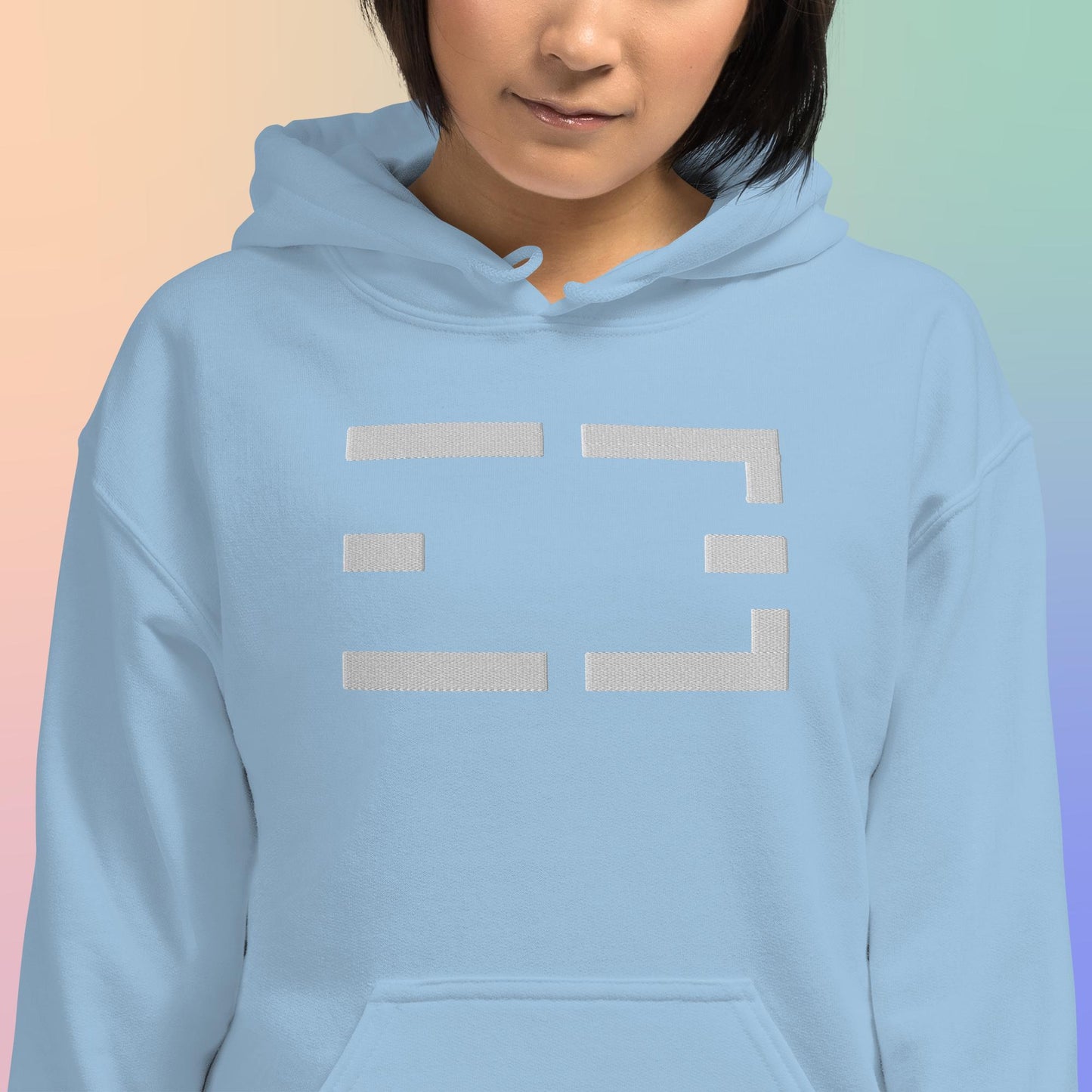 Embroidered Hoodie | White on Light