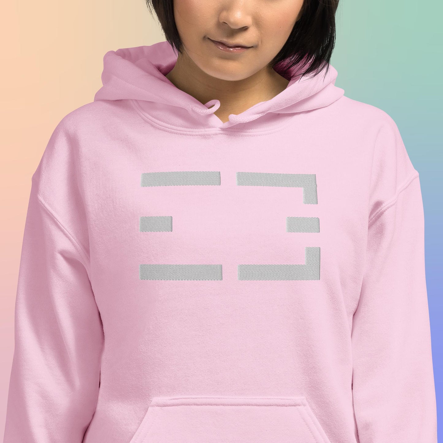 Embroidered Hoodie | White on Light