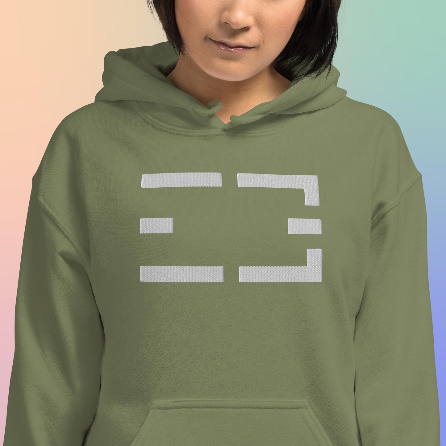 Embroidered Hoodie | White on Light