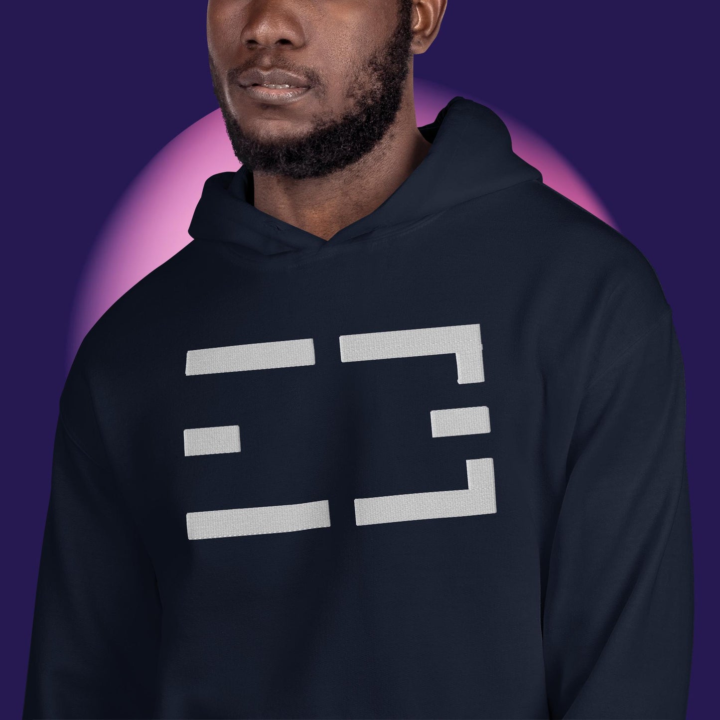 Embroidered Hoodie | White on Dark