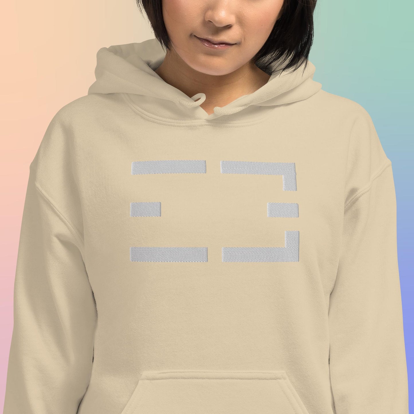 Embroidered Hoodie | White on Light