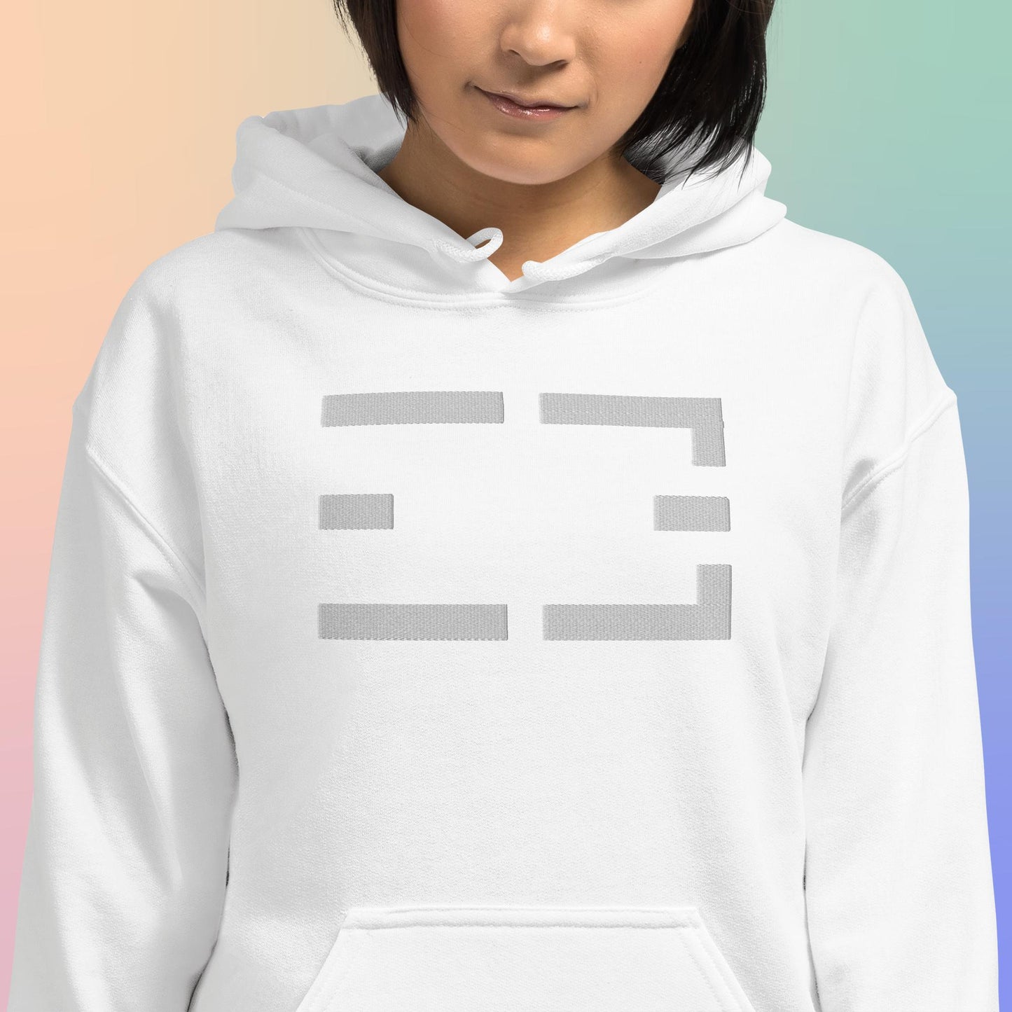 Embroidered Hoodie | White on Light